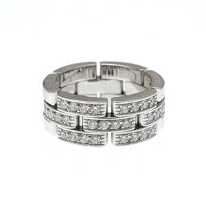 CARTIER Authentic 18k Silver Diamond Maillon Panthere Ring
